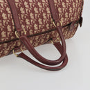 Christian Dior Trotter Canvas Boston Bag Red Gold Auth 194262-7