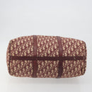 Christian Dior Trotter Canvas Boston Bag Red Gold Auth 194262-9