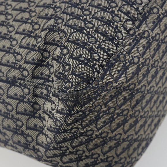 Christian Dior Trotter Canvas Tote Bag Navy Silver Auth 194263