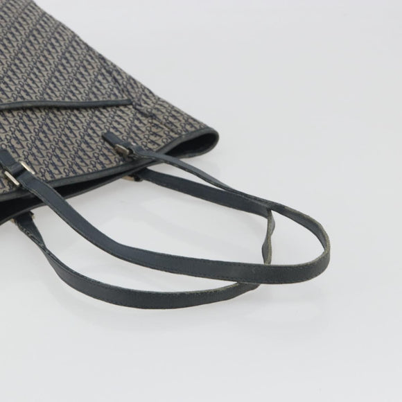 Christian Dior Trotter Canvas Tote Bag Navy Silver Auth 194263