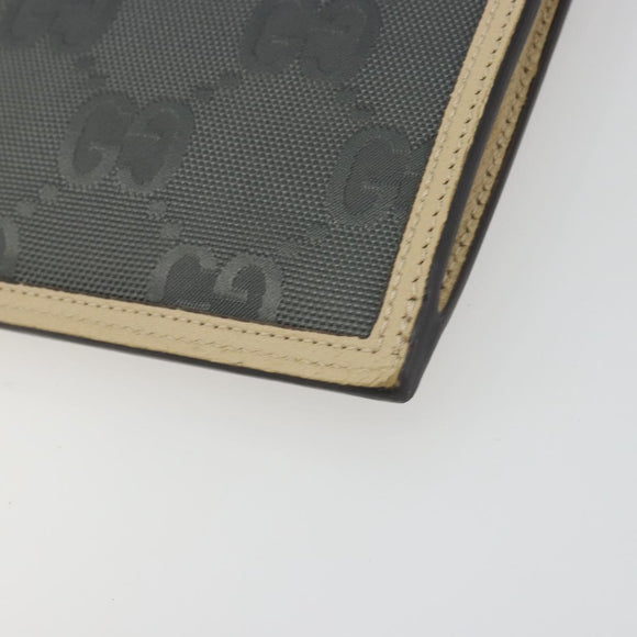 GUCCI GG Emboss Clutch Bag Canvas Gray Silver 625598 525040 Auth 194270A