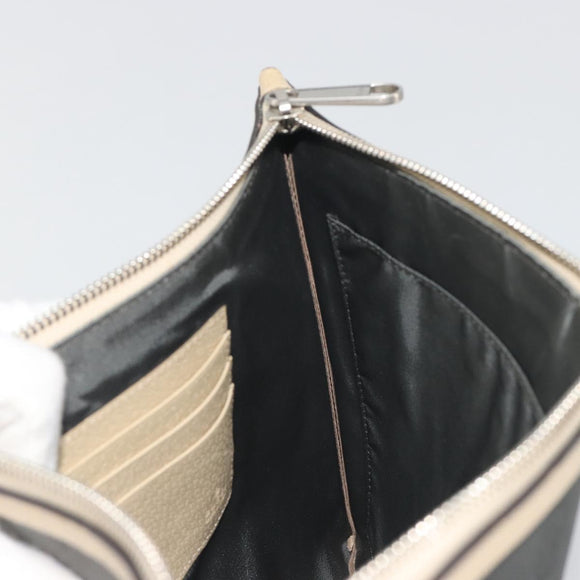 GUCCI GG Emboss Clutch Bag Canvas Gray Silver 625598 525040 Auth 194270A