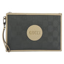 GUCCI GG Emboss Clutch Bag Canvas Gray Silver 625598 525040 Auth 194270A-2