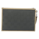GUCCI GG Emboss Clutch Bag Canvas Gray Silver 625598 525040 Auth 194270A-3