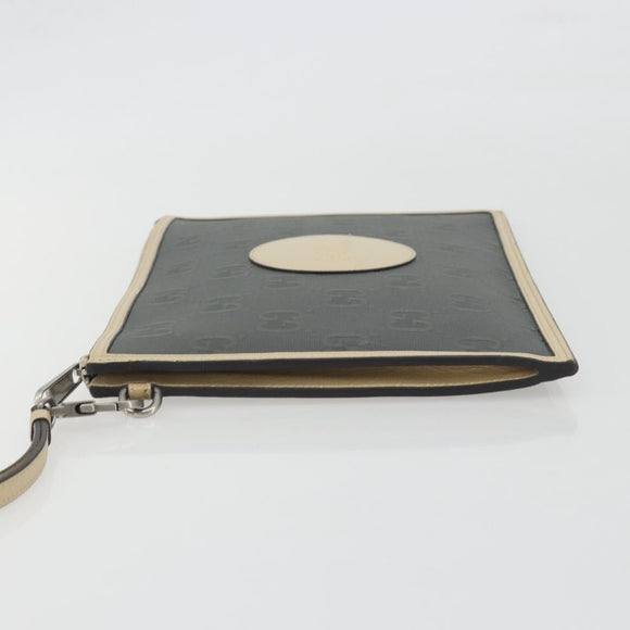 GUCCI GG Emboss Clutch Bag Canvas Gray Silver 625598 525040 Auth 194270A