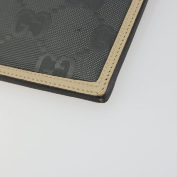 GUCCI GG Emboss Clutch Bag Canvas Gray Silver 625598 525040 Auth 194270A