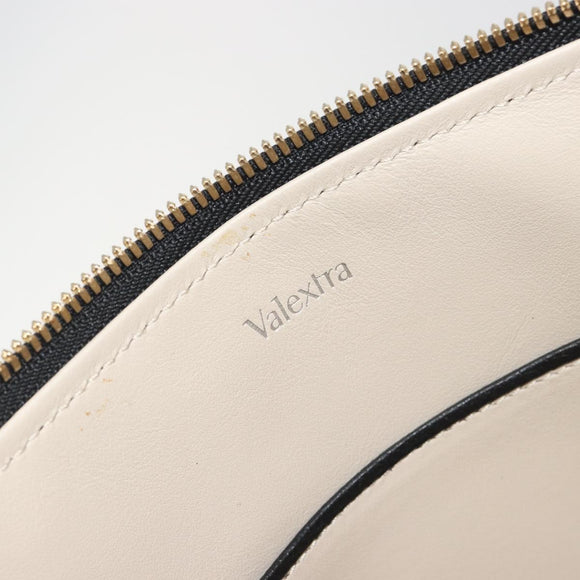 Valextra Clutch Bag Leather Black Gold Auth 194271A