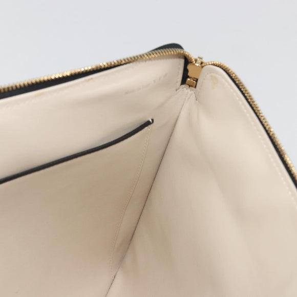 Valextra Clutch Bag Leather Black Gold Auth 194271A