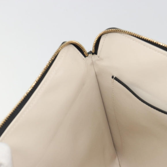 Valextra Clutch Bag Leather Black Gold Auth 194271A