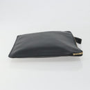 Valextra Clutch Bag Leather Black Gold Auth 194271A-3