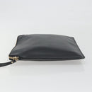 Valextra Clutch Bag Leather Black Gold Auth 194271A-4