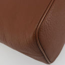 Burberrys Hand Bag Leather Brown Gold Auth 194278-16