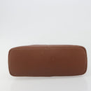 Burberrys Hand Bag Leather Brown Gold Auth 194278-5
