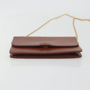 Christian Dior Chain Shoulder Bag Leather Brown Gold Auth 194279-5