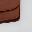 Christian Dior Chain Shoulder Bag Leather Brown Gold Auth 194279-10