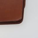 Christian Dior Chain Shoulder Bag Leather Brown Gold Auth 194279-15