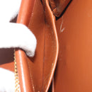 Christian Dior Chain Shoulder Bag Leather Brown Gold Auth 194279-21
