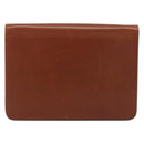 Christian Dior Chain Shoulder Bag Leather Brown Gold Auth 194279-2