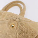 PRADA Canapa GM Tote Bag Straw Beige Gold Auth 194284-17