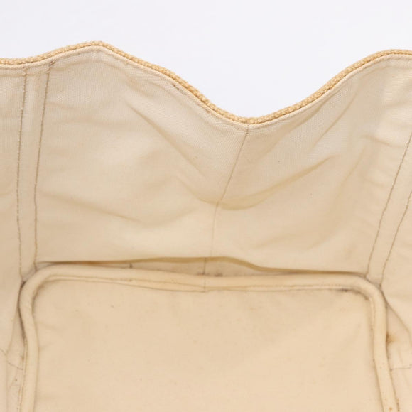 PRADA Canapa GM Tote Bag Straw Beige Gold Auth 194284