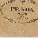 PRADA Canapa GM Tote Bag Straw Beige Gold Auth 194284-2