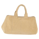PRADA Canapa GM Tote Bag Straw Beige Gold Auth 194284-3