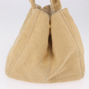 PRADA Canapa GM Tote Bag Straw Beige Gold Auth 194284-5