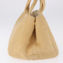 PRADA Canapa GM Tote Bag Straw Beige Gold Auth 194284-6