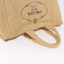 PRADA Canapa GM Tote Bag Straw Beige Gold Auth 194284-8