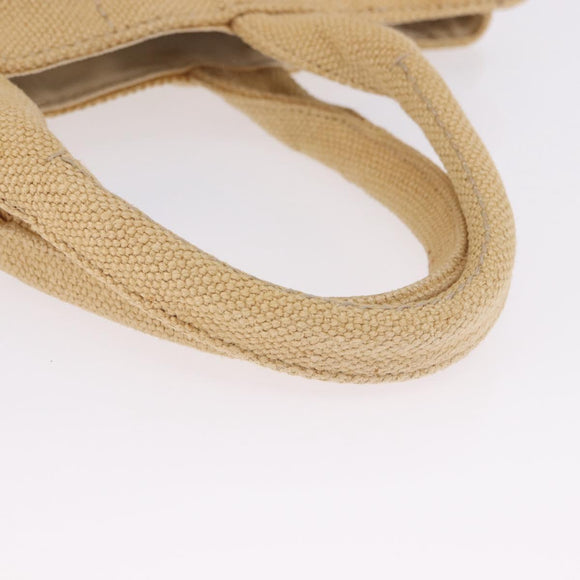 PRADA Canapa GM Tote Bag Straw Beige Gold Auth 194284