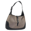 GUCCI Jackie Shoulder Bag Velor Gray Silver 001 3306 Auth 194285-1