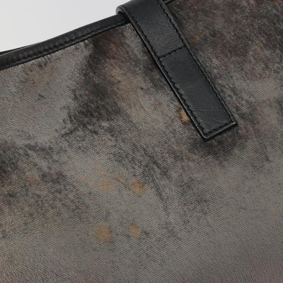 GUCCI Jackie Shoulder Bag Velor Gray Silver 001 3306 Auth 194285