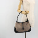 GUCCI Jackie Shoulder Bag Velor Gray Silver 001 3306 Auth 194285-24