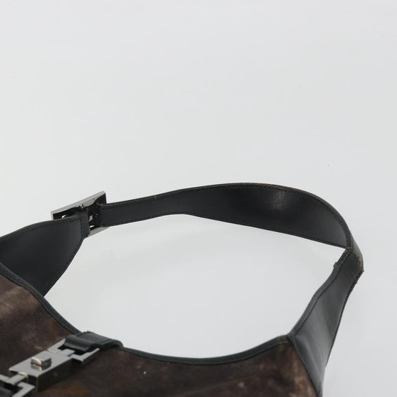 GUCCI Jackie Shoulder Bag Velor Gray Silver 001 3306 Auth 194285