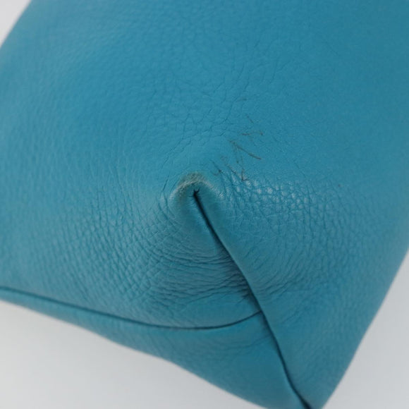GUCCI Soho Hand Bag Leather Blue Silver 340618 Auth 194286A