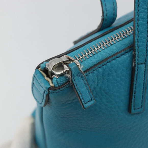 GUCCI Soho Hand Bag Leather Blue Silver 340618 Auth 194286A