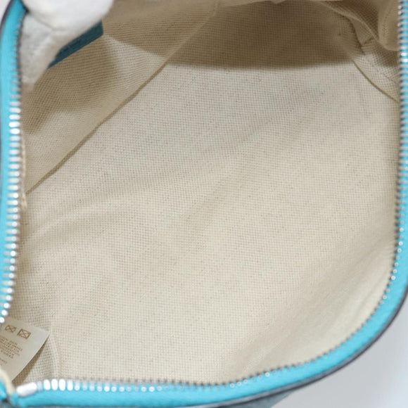 GUCCI Soho Hand Bag Leather Blue Silver 340618 Auth 194286A
