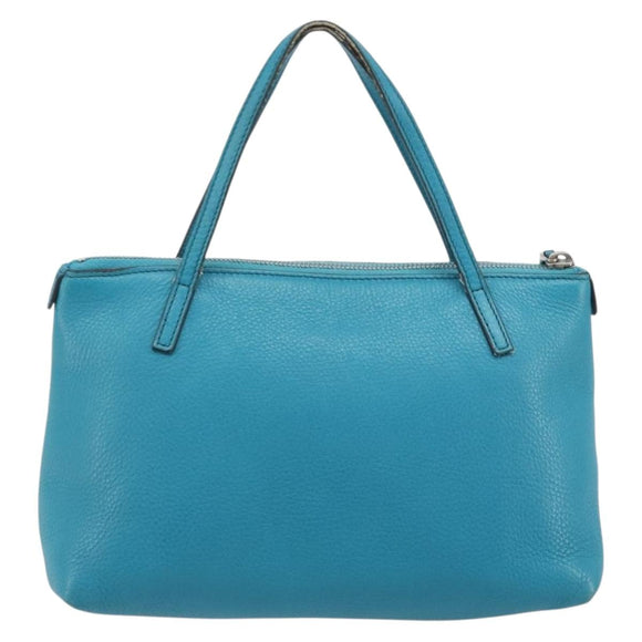 GUCCI Soho Hand Bag Leather Blue Silver 340618 Auth 194286A