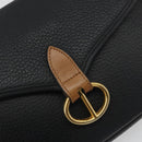 Christian Dior Shoulder Bag Leather Black Gold Auth 194288A-17
