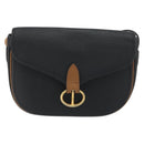Christian Dior Shoulder Bag Leather Black Gold Auth 194288A-13