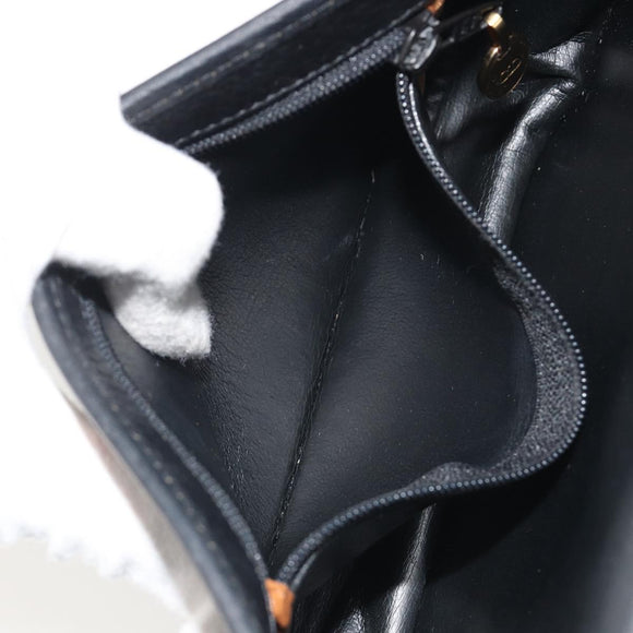 Christian Dior Shoulder Bag Leather Black Gold Auth 194288A