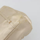 PRADA Hand Bag Satin Beige Silver Auth 194289-8