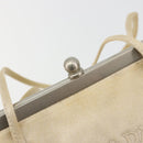 PRADA Hand Bag Satin Beige Silver Auth 194289-20