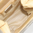 PRADA Hand Bag Satin Beige Silver Auth 194289-10