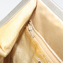 PRADA Hand Bag Satin Beige Silver Auth 194289-24