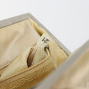 PRADA Hand Bag Satin Beige Silver Auth 194289-11