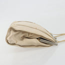 PRADA Hand Bag Satin Beige Silver Auth 194289-3