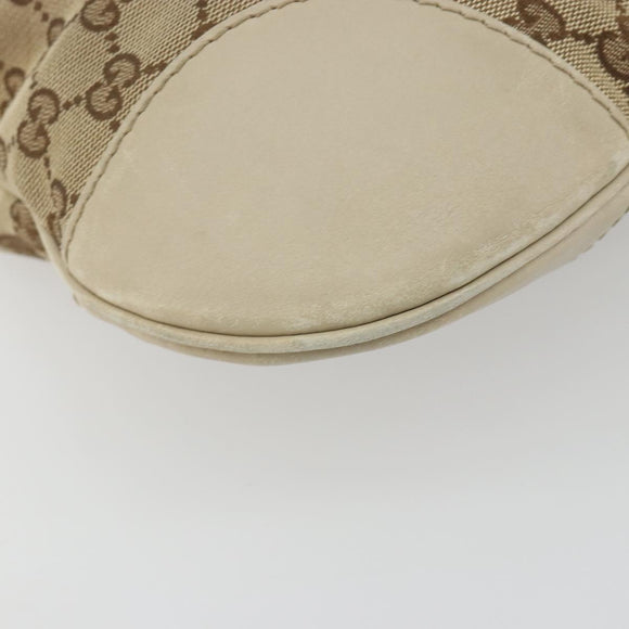 GUCCI GG Canvas Web Sherry Line Shoulder Bag Beige Gold 257065 Auth 194292