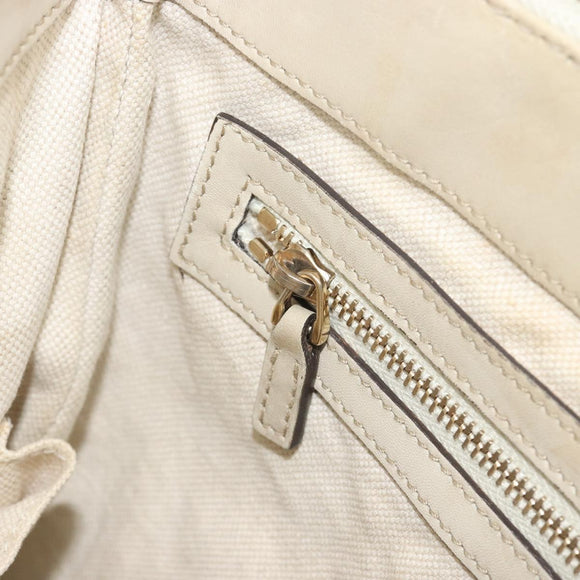 GUCCI GG Canvas Web Sherry Line Shoulder Bag Beige Gold 257065 Auth 194292