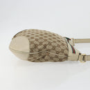 GUCCI GG Canvas Web Sherry Line Shoulder Bag Beige Gold 257065 Auth 194292-3